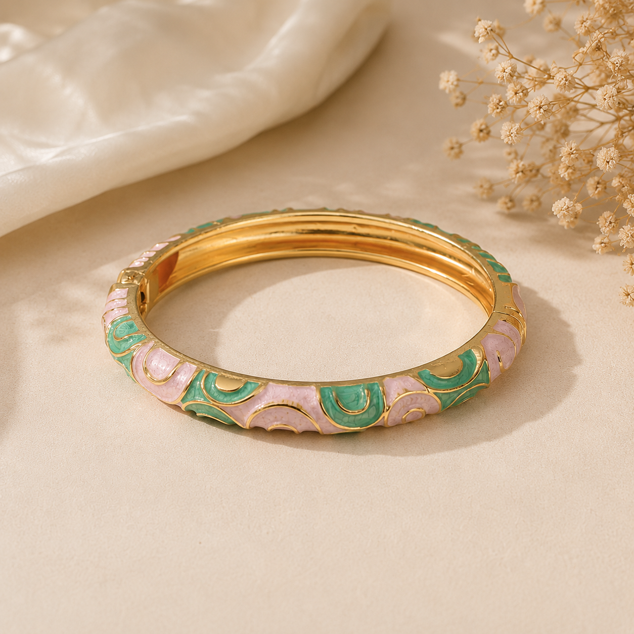 Watermelon Sugar Circle Enamel Bangle