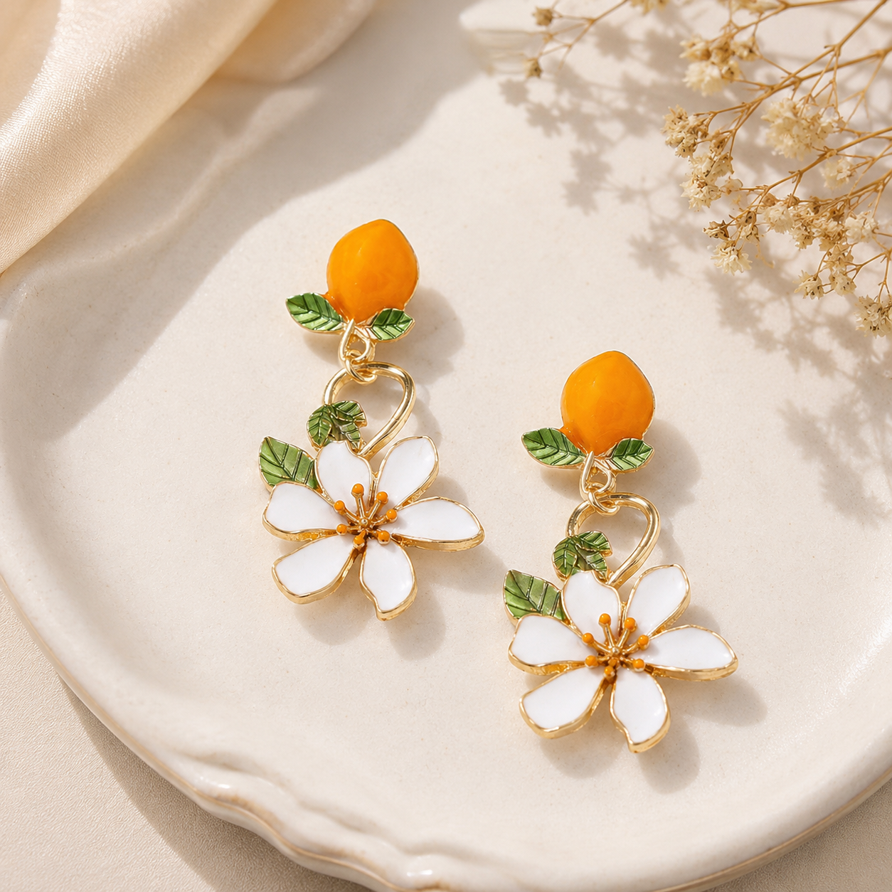 Limoncello Spritz Floral Drop Earrings