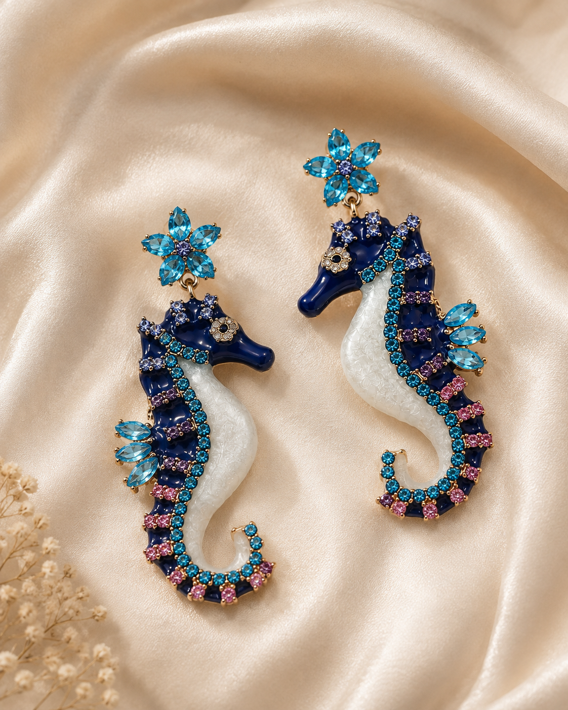 Ocean Muse Seahorse Crystal Earrings