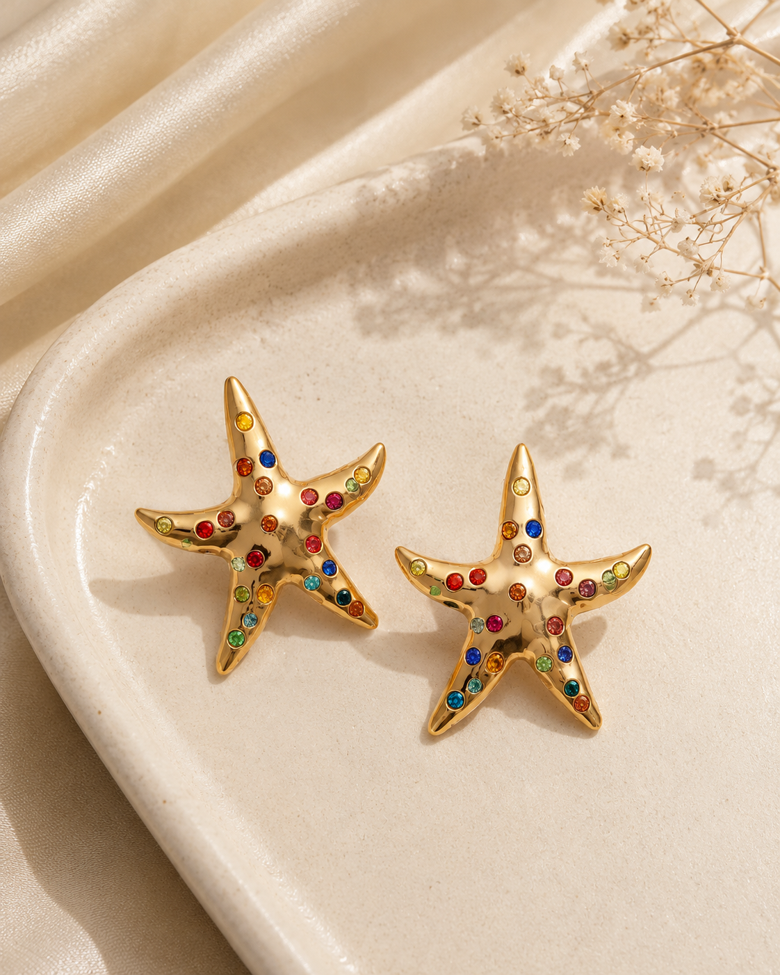 Starry Night Emerald Stone Earrings