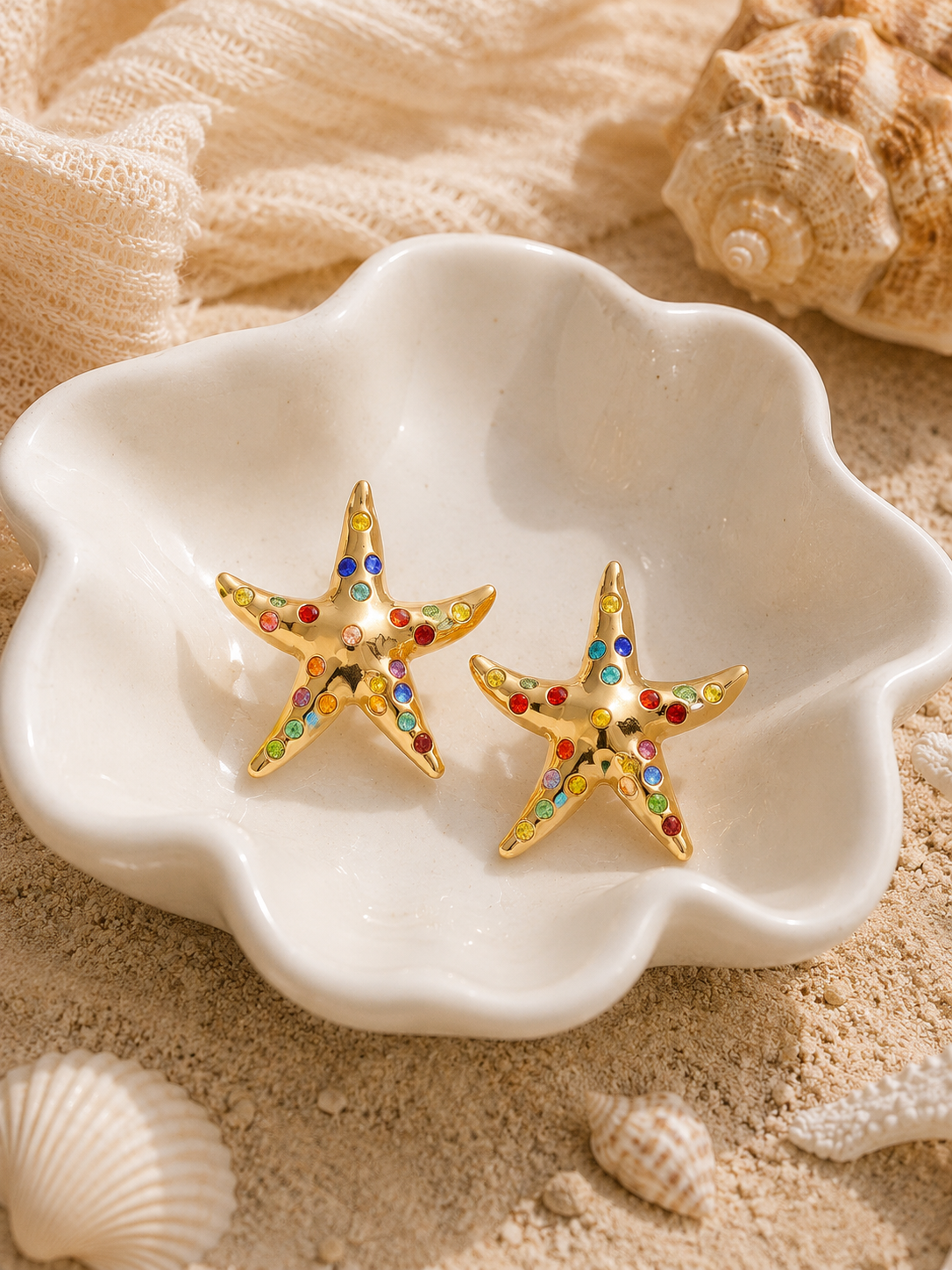 Starry Night Emerald Stone Earrings