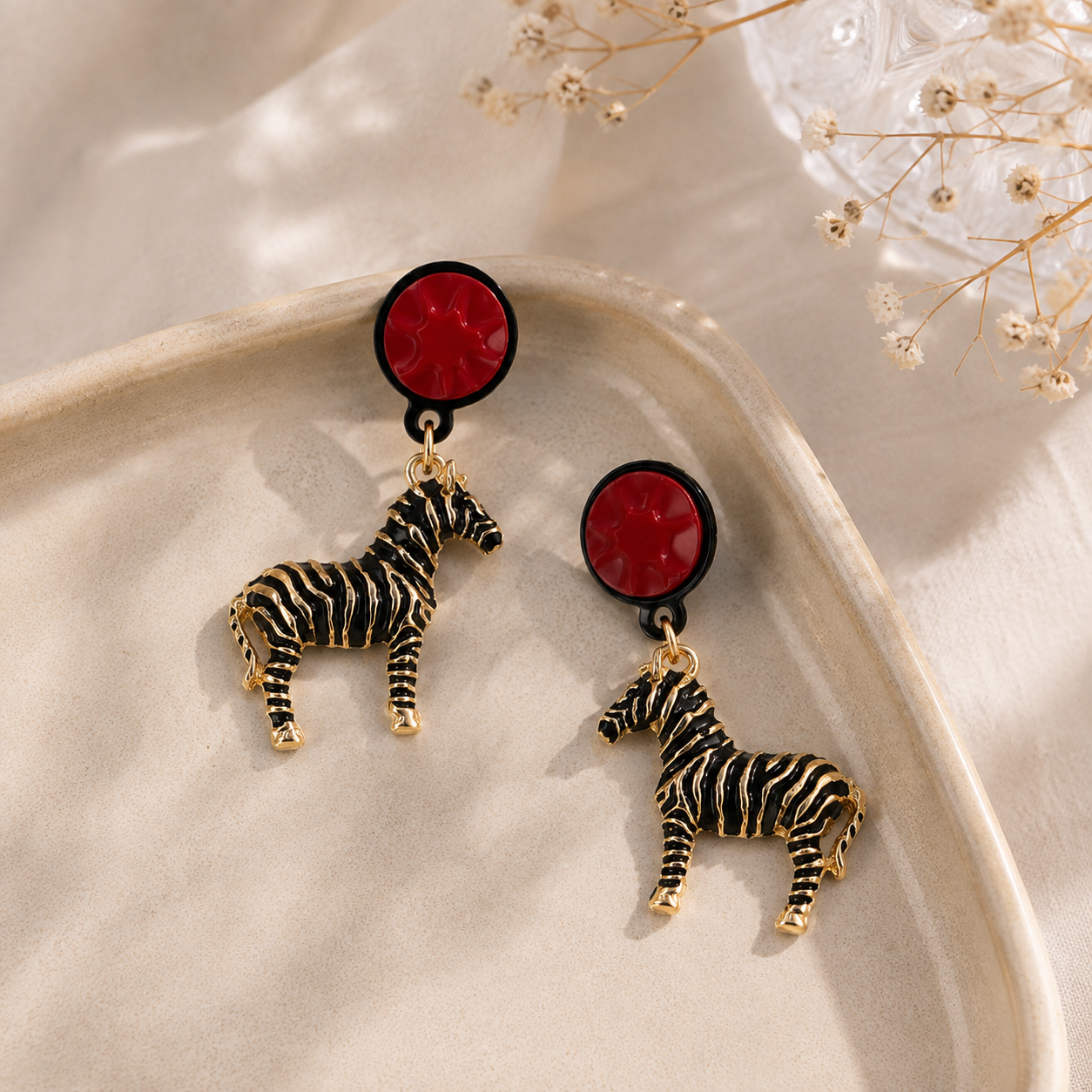 Untamed Chic Zebra Statement Earrings
