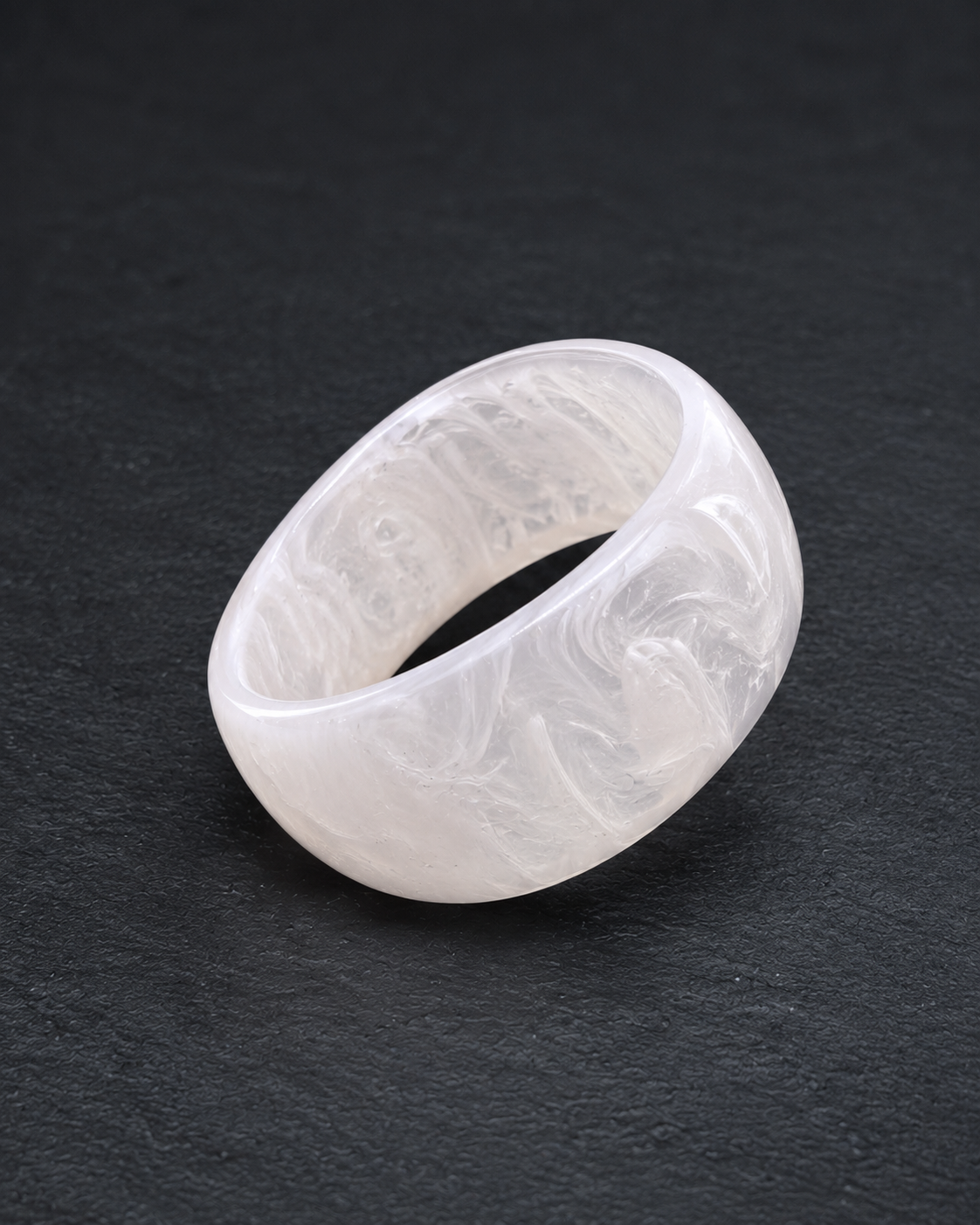 Pearl White Chunky Resin Bangle