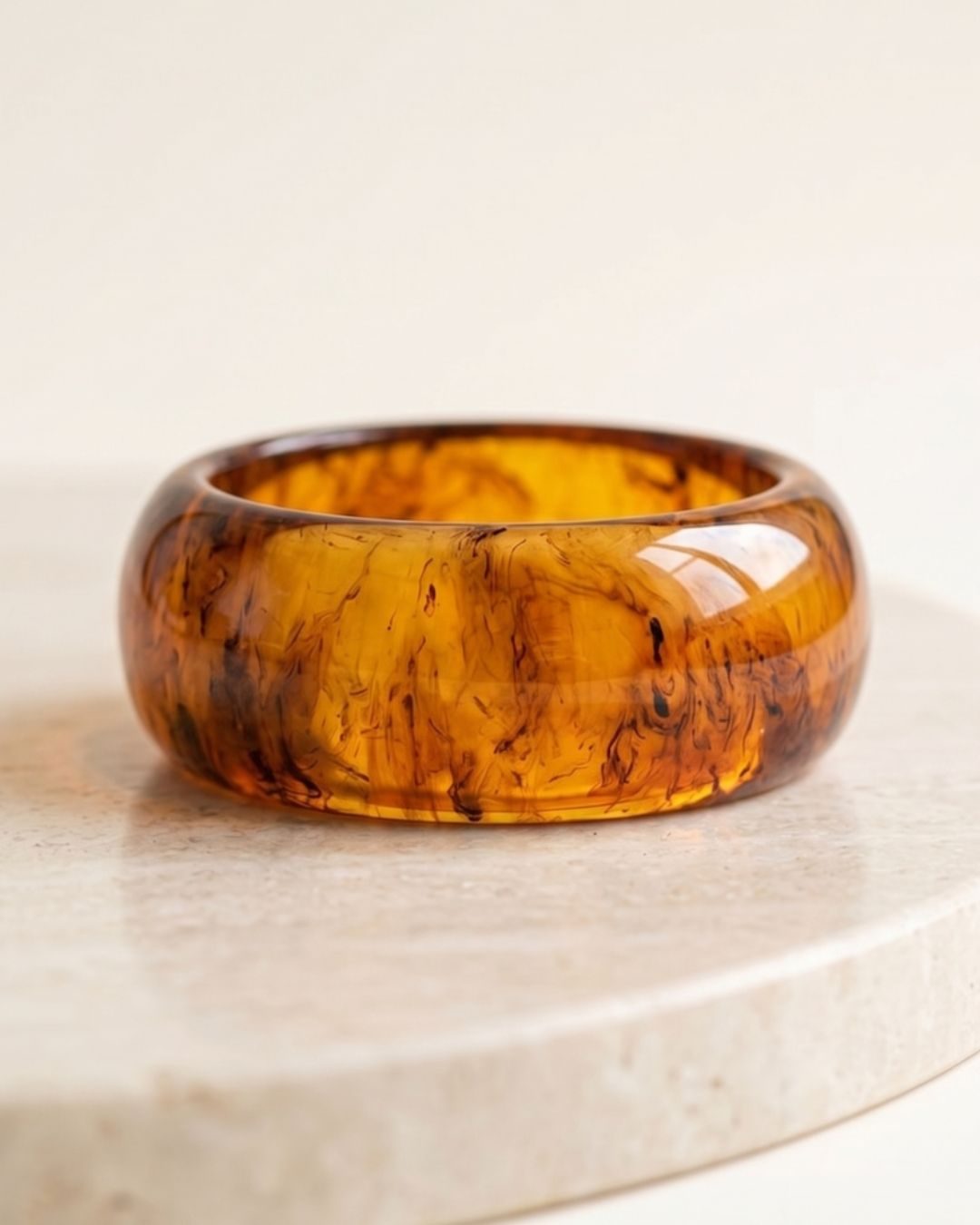 Mocha Round Resin Bangle