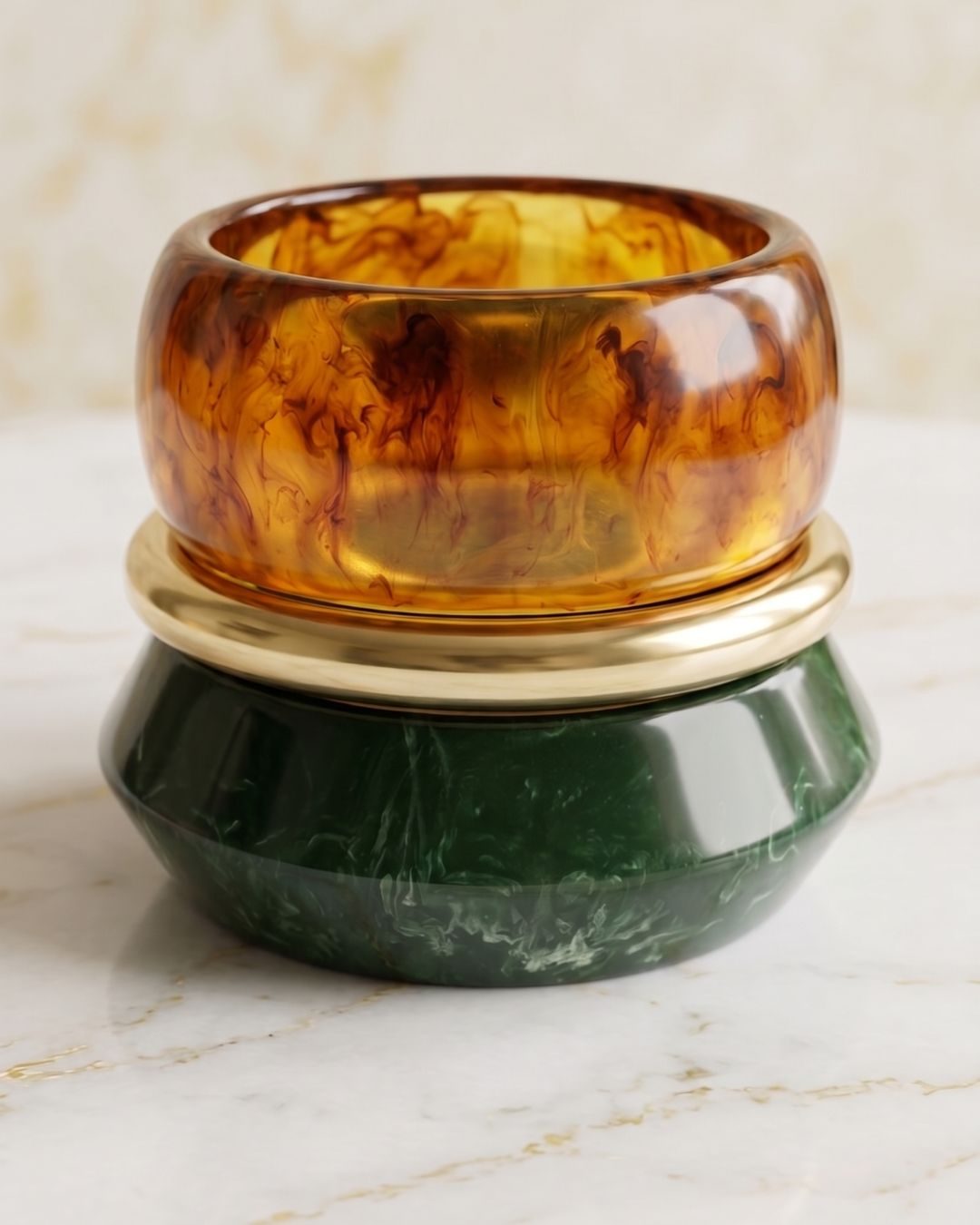 Amber Resin Fusion & Malachite Stack