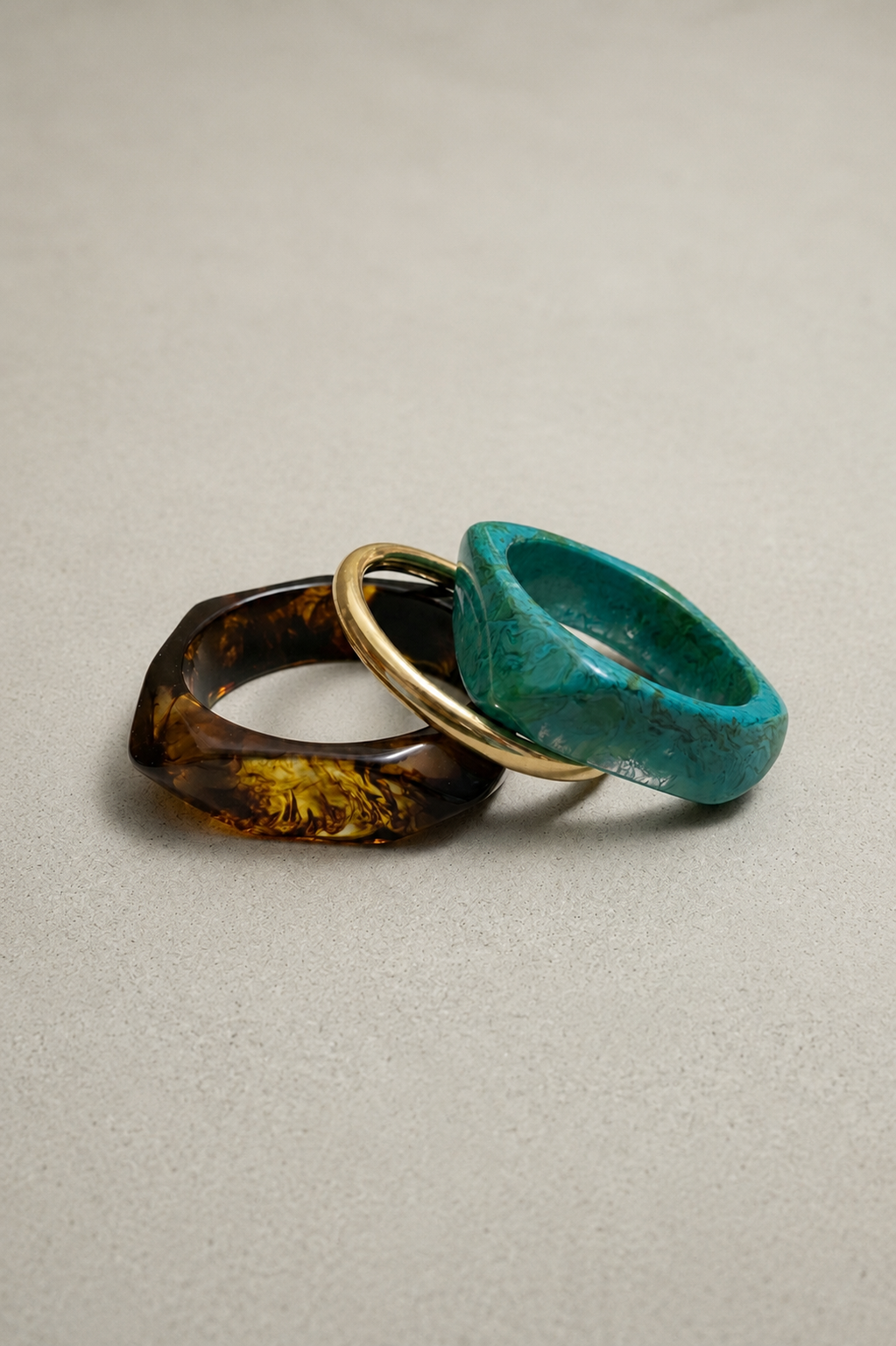 Sun-Kissed Laguna Golden Resin Bangle Set