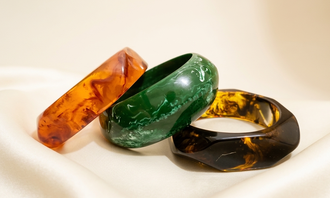 Autumn Moodboard Angular Resin Bangle Set