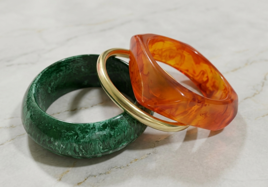 Marigold Magic Twisted Resin Bangle Set