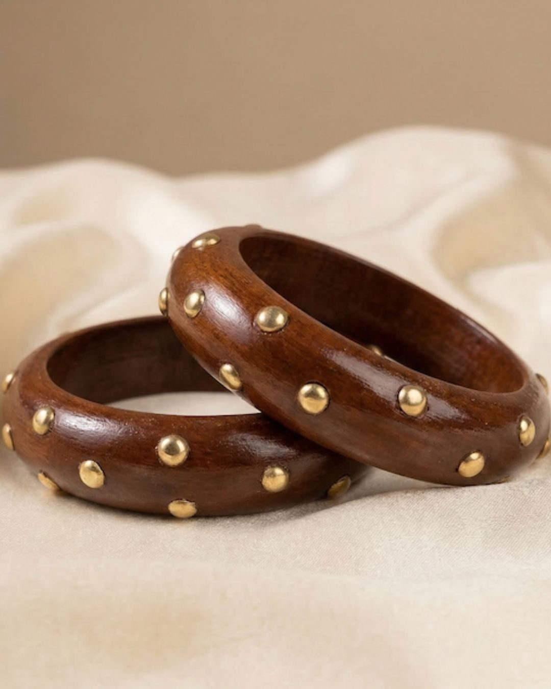 Traditional Dot Matrix Wooden Bangle Stack